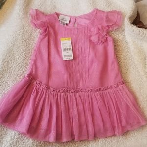 NWT toddler girls flower dress pink glitter pretty